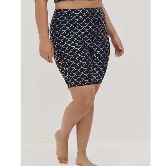 TORRID NWT ZIP FRONT SHORT SLEEVE ACTIVE SWIM TOP & SWIM BIKER SHORT. - Picture 6 of 8